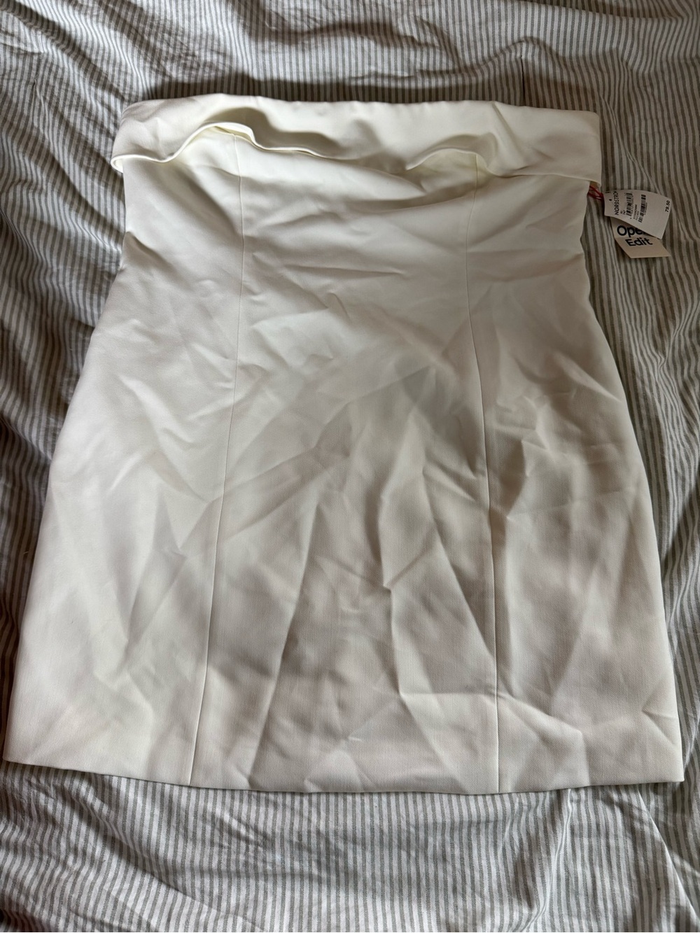 Open Edit Strapless White Mini Dress